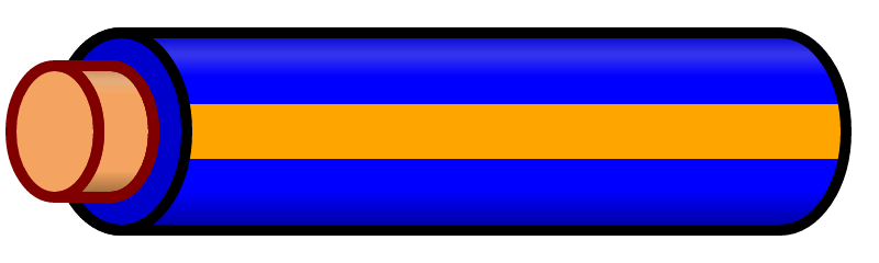 Blue Wire with Orange Stripe