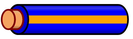 Blue Wire with Orange Stripe