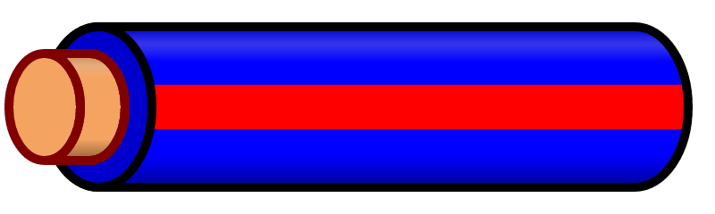 Blue Wire with Red Stripe