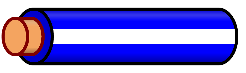Blue Wire with White Stripe