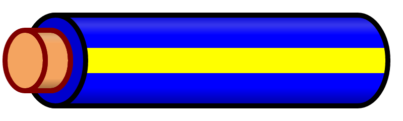 Blue Wire with Yellow Stripe