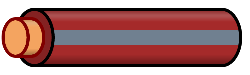Brown Wire with Gray Stripe