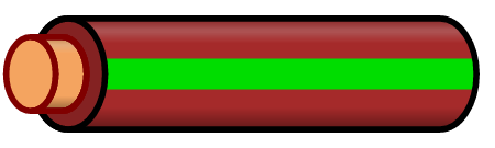 Brown Wire with Green Stripe