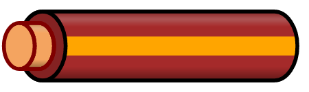 Brown Wire with Orange Stripe