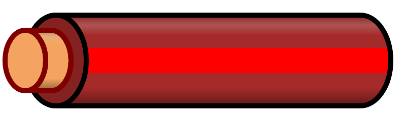 Brown Wire with Red Stripe