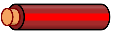 Brown Wire with Red Stripe