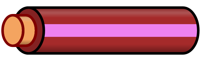 Brown Wire with Violet Stripe