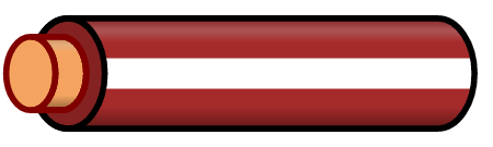 Brown Wire with White Stripe