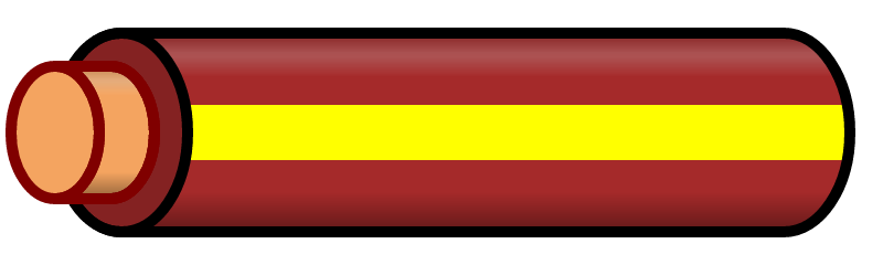 Brown Wire with Yellow Stripe