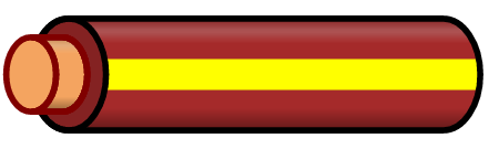 Brown Wire with Yellow Stripe
