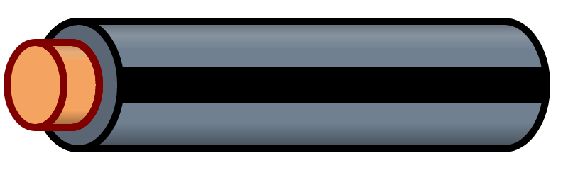 Gray Wire with Black Stripe