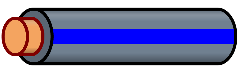 Gray Wire with Blue Stripe