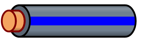 Gray Wire with Blue Stripe