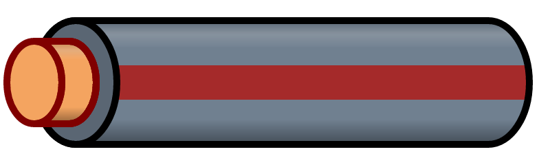 Gray Wire with Brown Stripe