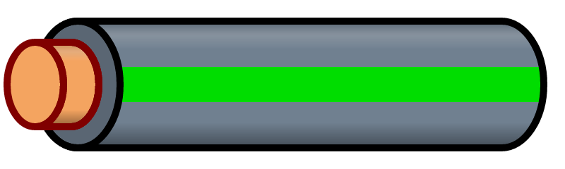 Gray Wire with Green Stripe