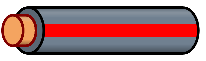 Gray Wire with Red Stripe