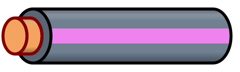Gray Wire with Violet Stripe