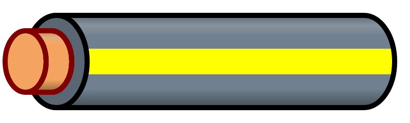Gray Wire with Yellow Stripe