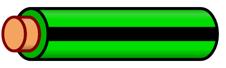 Green Wire with Black Stripe