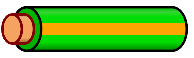 Green Wire with Orange Stripe