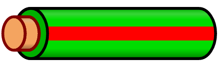 Green Wire with Red Stripe