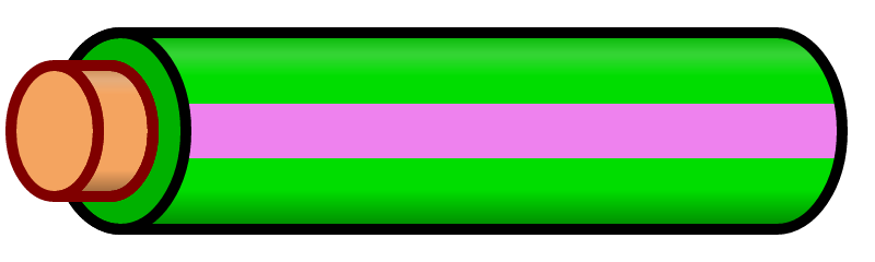 Green Wire with Violet Stripe