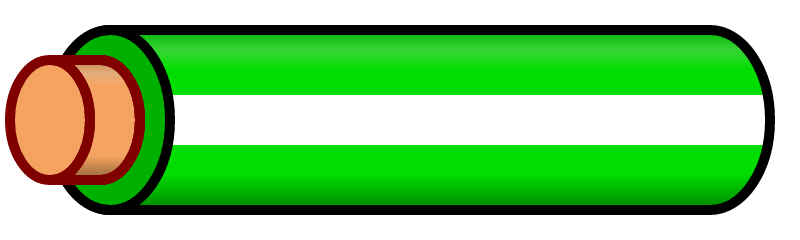 Green Wire with White Stripe