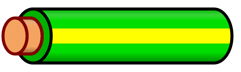 Green Wire with Yellow Stripe