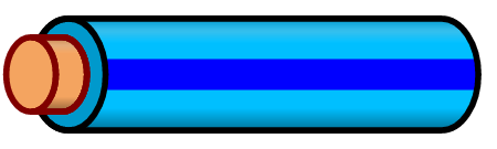 Lightblue Wire with Blue Stripe