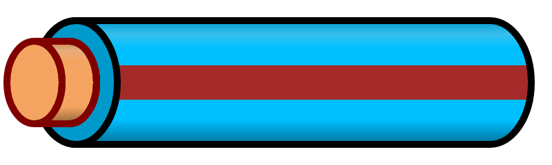 Lightblue Wire with Brown Stripe