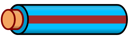 Lightblue Wire with Brown Stripe