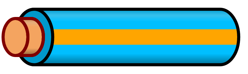 Lightblue Wire with Orange Stripe