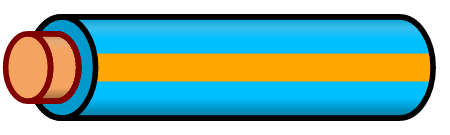 Lightblue Wire with Orange Stripe