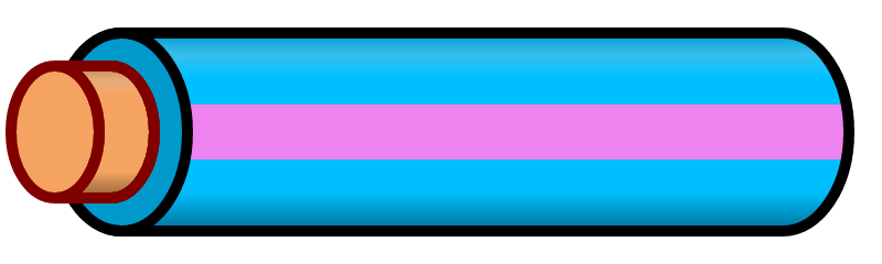 Lightblue Wire with Violet Stripe