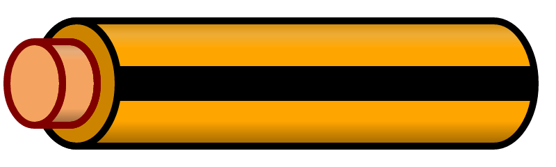 Orange Wire with Black Stripe