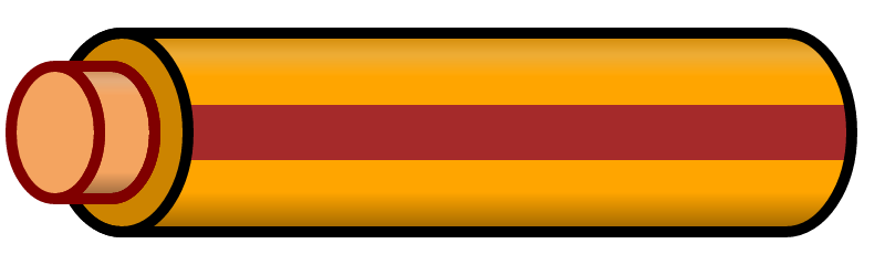 Orange Wire with Brown Stripe