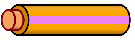 Orange Wire with Violet Stripe