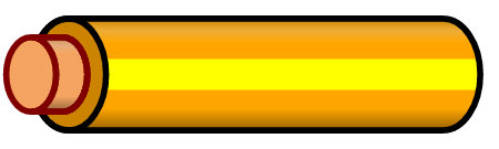 Orange Wire with Yellow Stripe