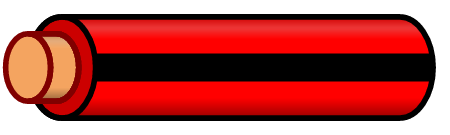 Red Wire with Black Stripe