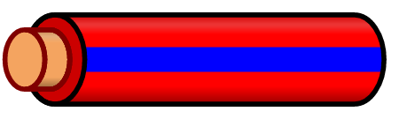 Red Wire with Blue Stripe