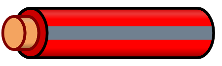 Red Wire with Gray Stripe