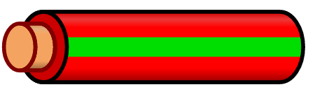 Red Wire with Green Stripe