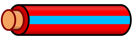 Red Wire with Lightblue Stripe