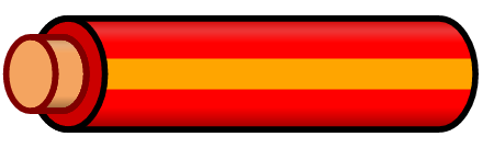 Red Wire with Orange Stripe