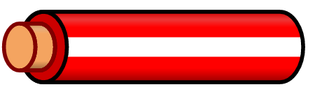 Red Wire with White Stripe