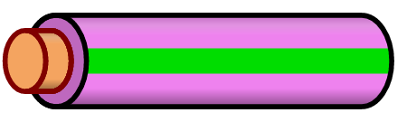 Violet Wire with Green Stripe