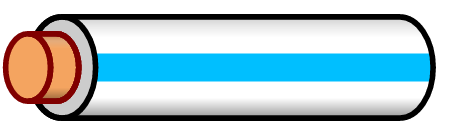White Wire with Lightblue Stripe