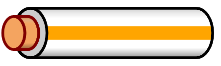 White Wire with Orange Stripe
