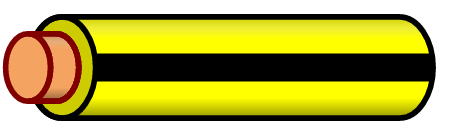 Yellow Wire with Black Stripe