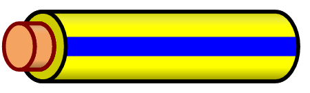 Yellow Wire with Blue Stripe